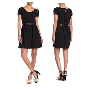 Lace Trim Crew Neck Dress by Velvet Touch - NWOT